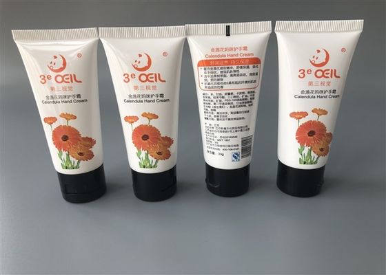 30g White Hand Cream Tube Packaging Chamomile Offset Glossy Printing With Flip Top Cap