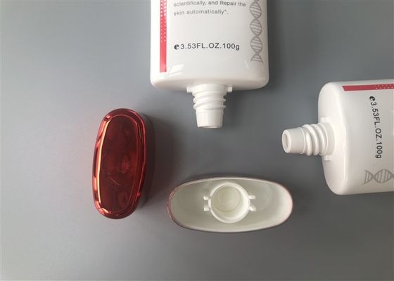 Super Oval Hand Cream Tube Packaging With Shiny Red Electroplate Cap