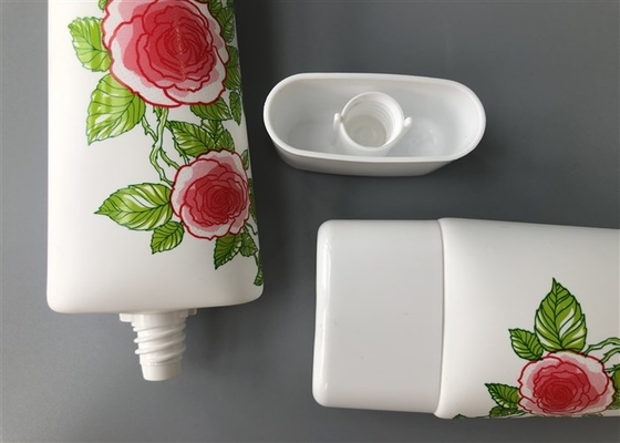Super Oval White Empty Cosmetic Tubes With Oval Screw On Cap Silk Screen Printing