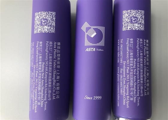100ml Purple Plastic Cosmetic Tubes Silk Screen And Soft Touch Printing